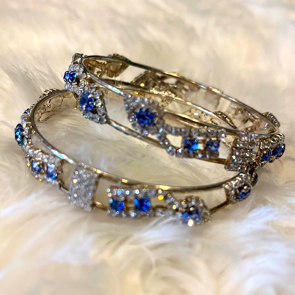 Bangles pair  white and blue color